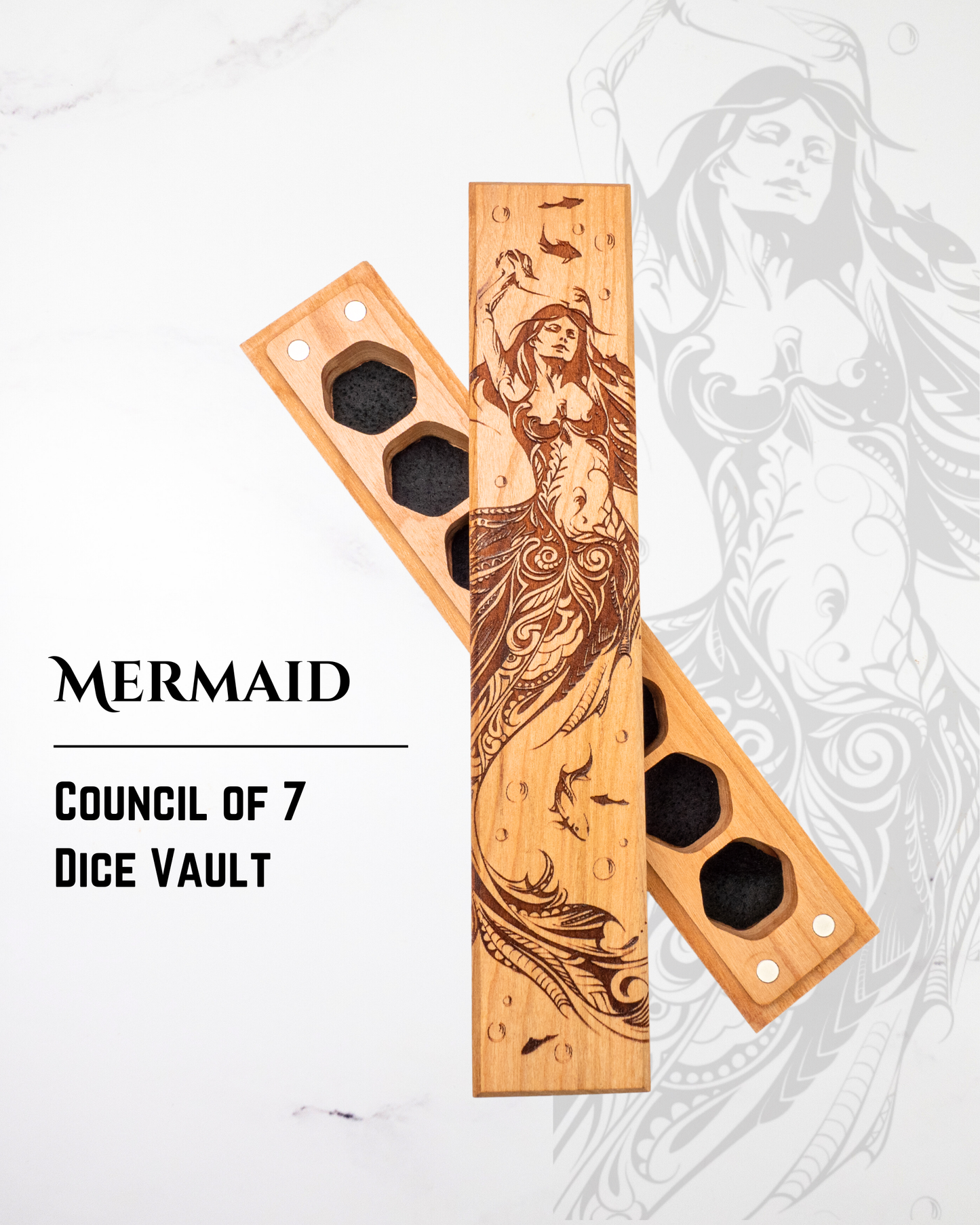 Mermaid | Engraved Council of 7 Dice Vault