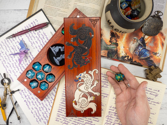 Celtic Wolves | Hand Painted Dice Vault