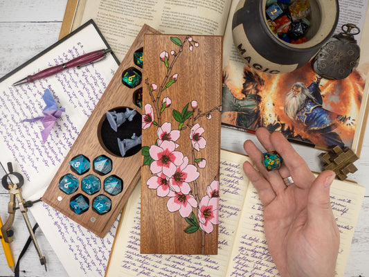 Cherry Blossoms | Hand Painted Dice Vault