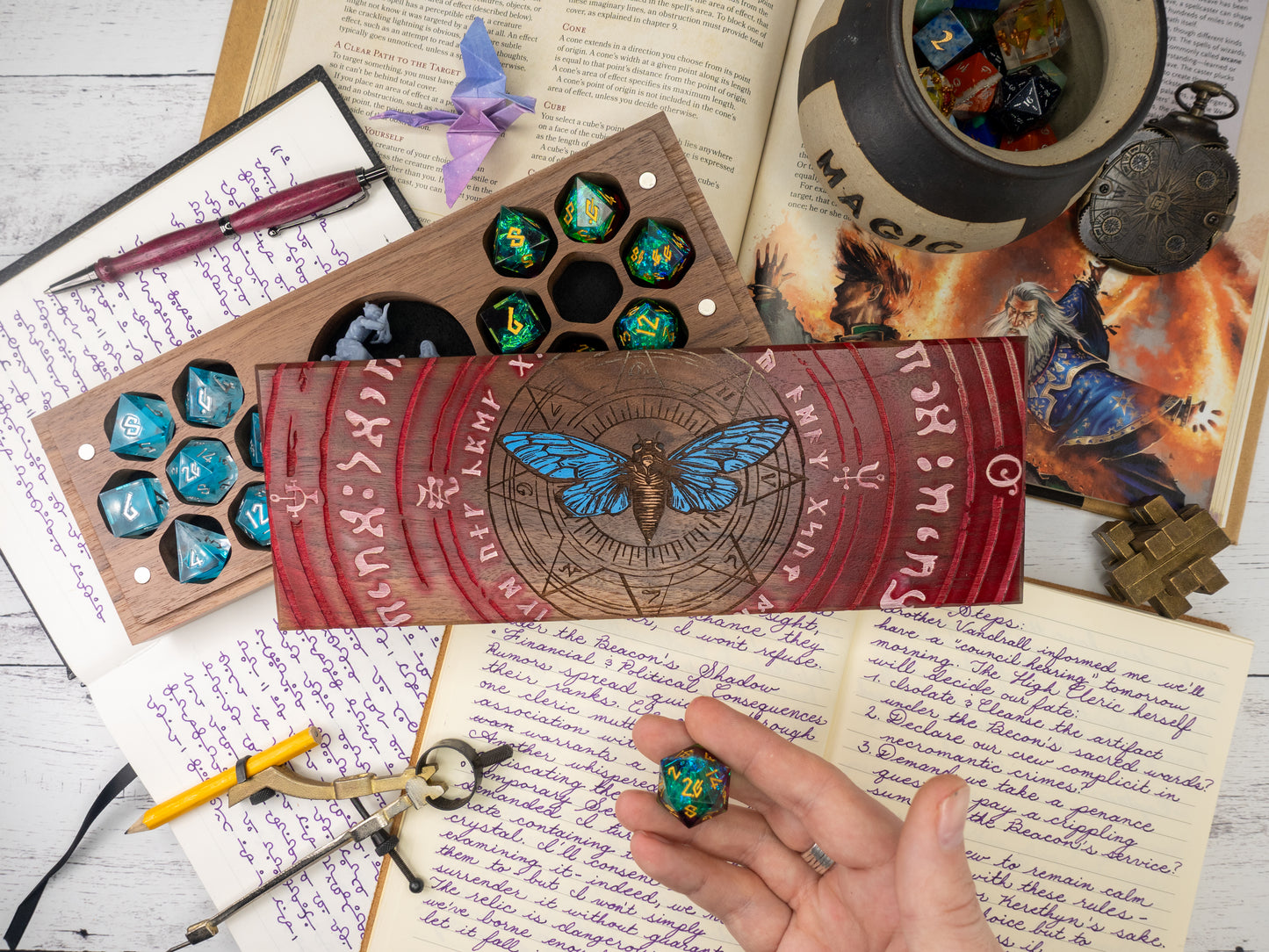 Cicada Sigil | Hand Painted Dice Vault