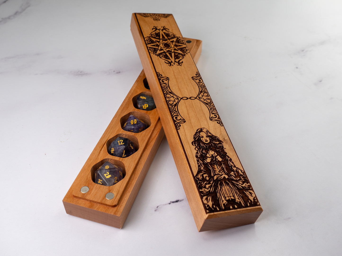 Gothic Candle Girl | Engraved Council of 7 Dice Vault