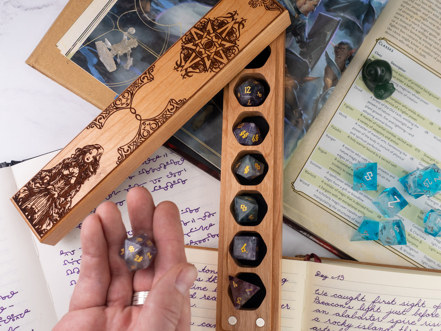 Gothic Candle Girl | Engraved Council of 7 Dice Vault
