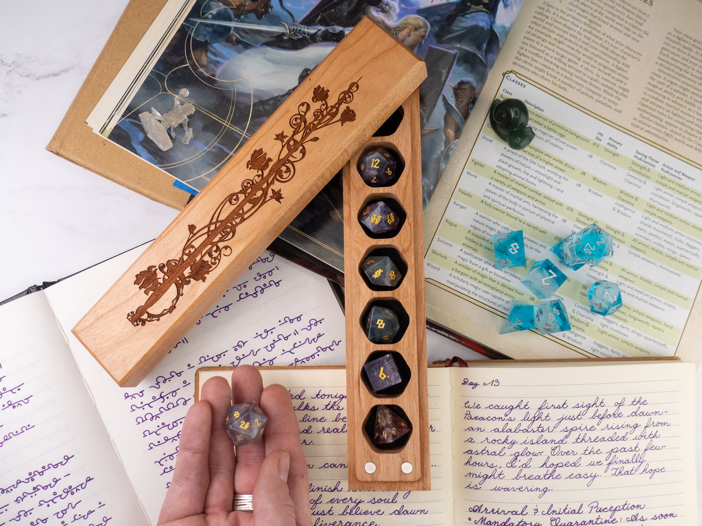 Rose Bride | Engraved Council of 7 Dice Vault
