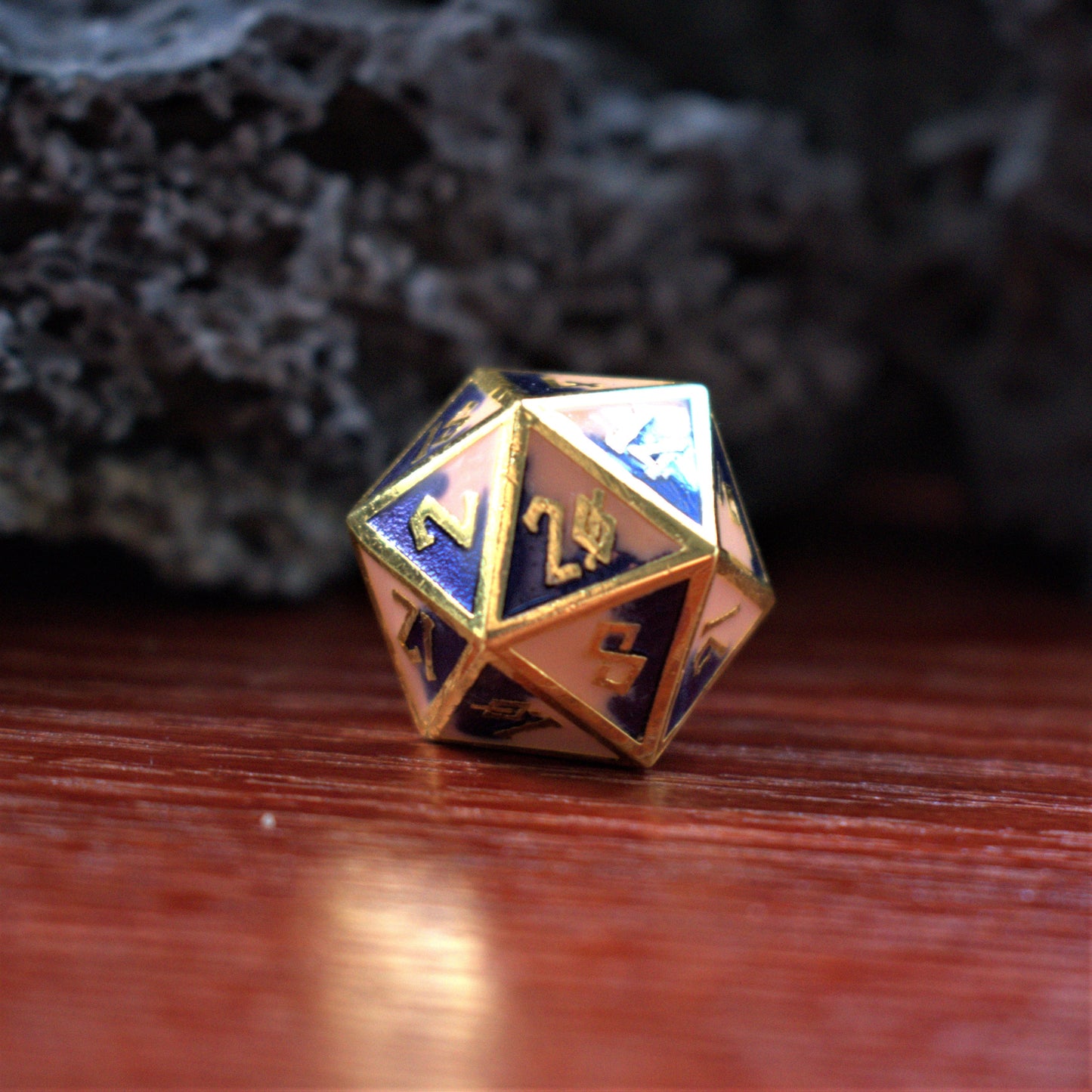 Purple N' Peachy Metal Dice Set