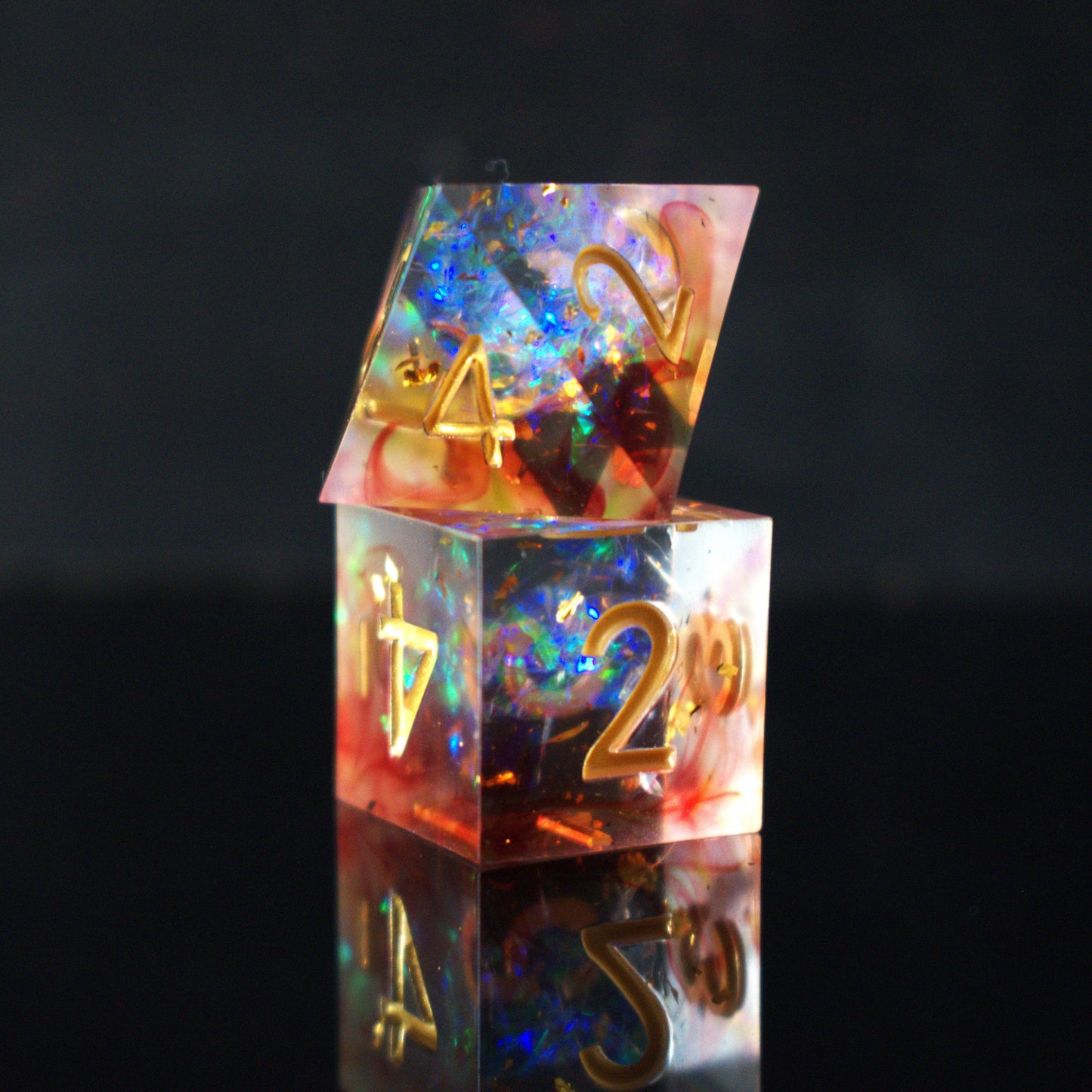 Ethereal Light Sharp-Edged Resin Dice Set