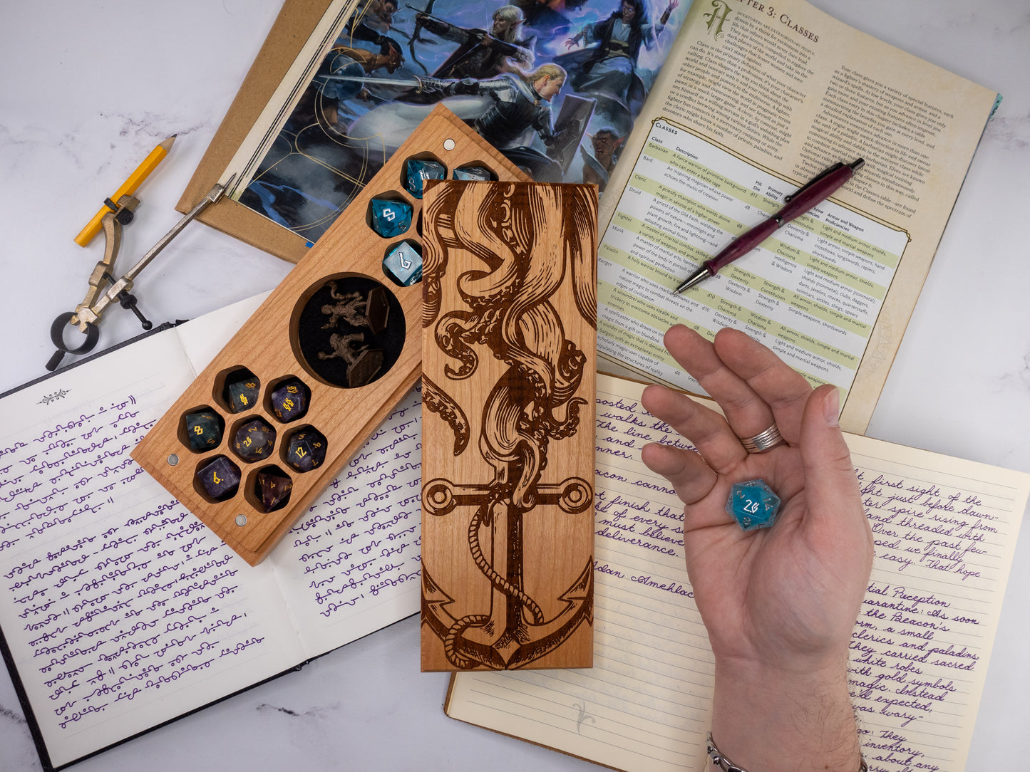 Kraken Anchor | Engraved Dual Hex Dice Vault