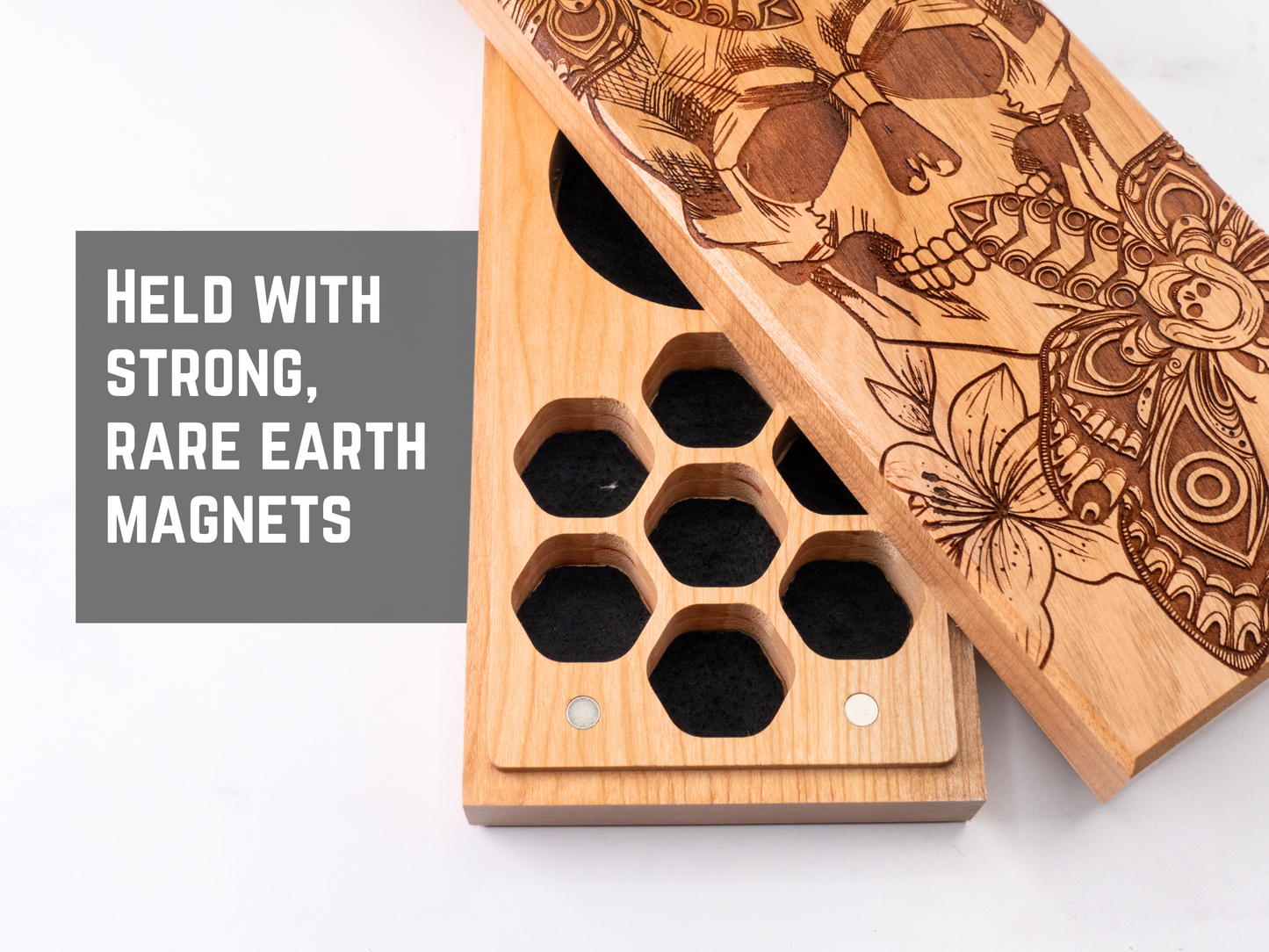 Death Head Moth | Engraved Dual Hex Dice Vault