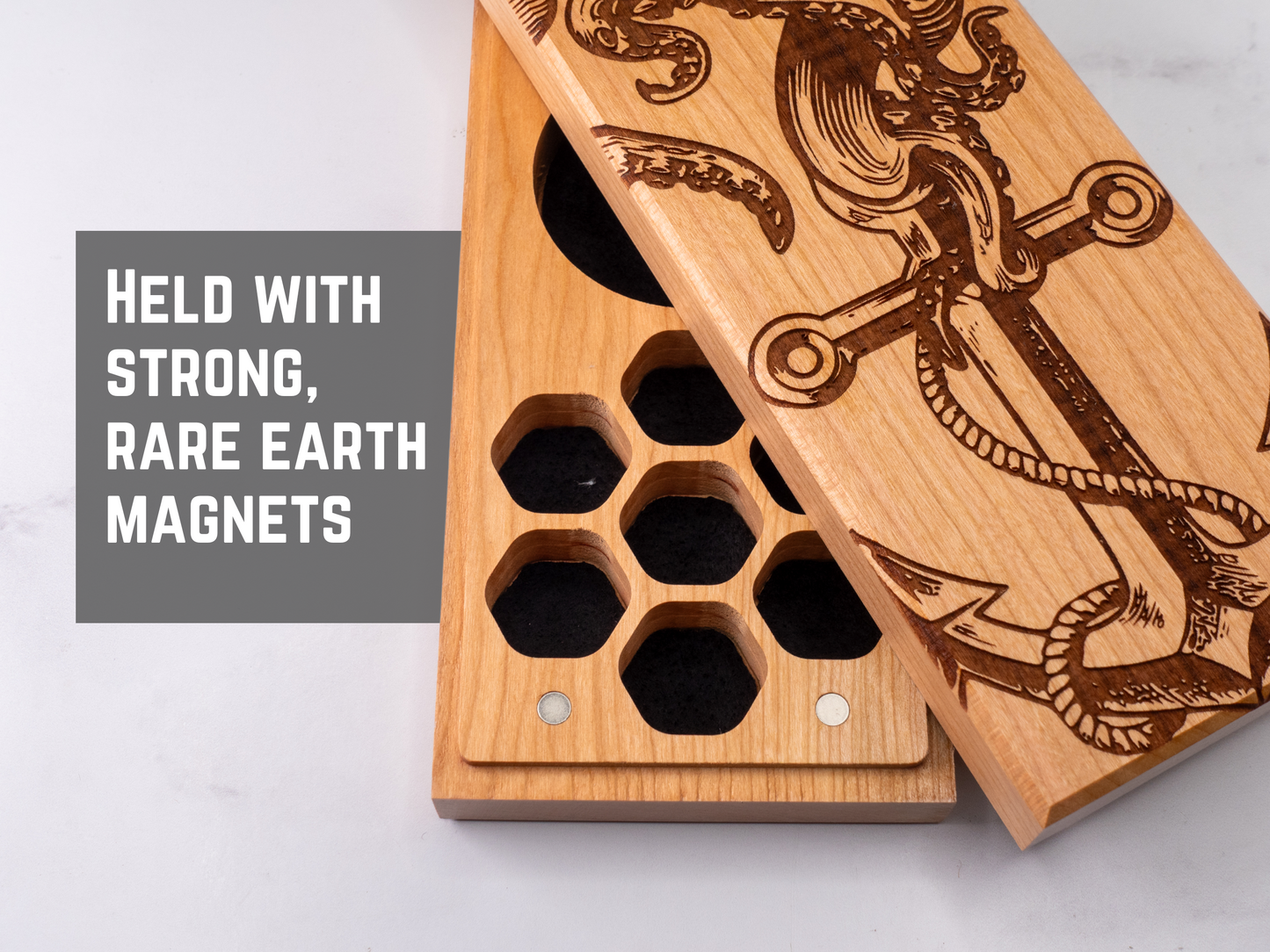 Kraken Anchor | Engraved Dual Hex Dice Vault