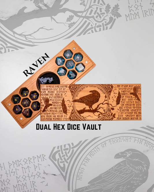 Raven | Engraved Dual Hex Dice Vault