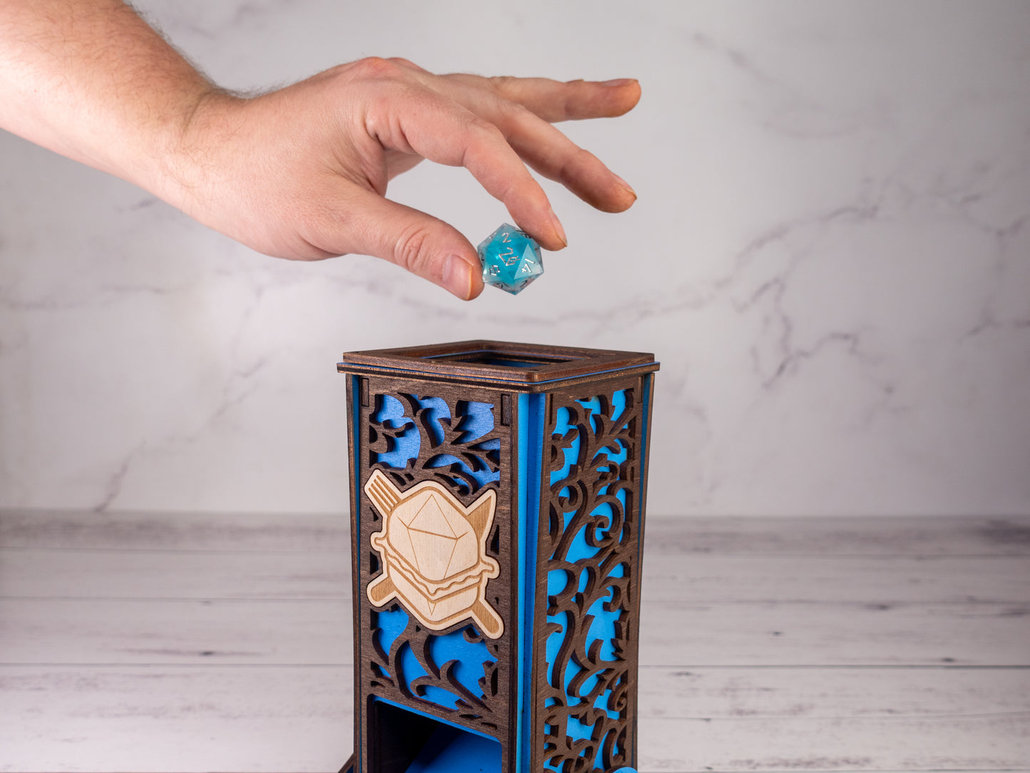 Special Bright Blue Roll For Sandwich Dice Tower