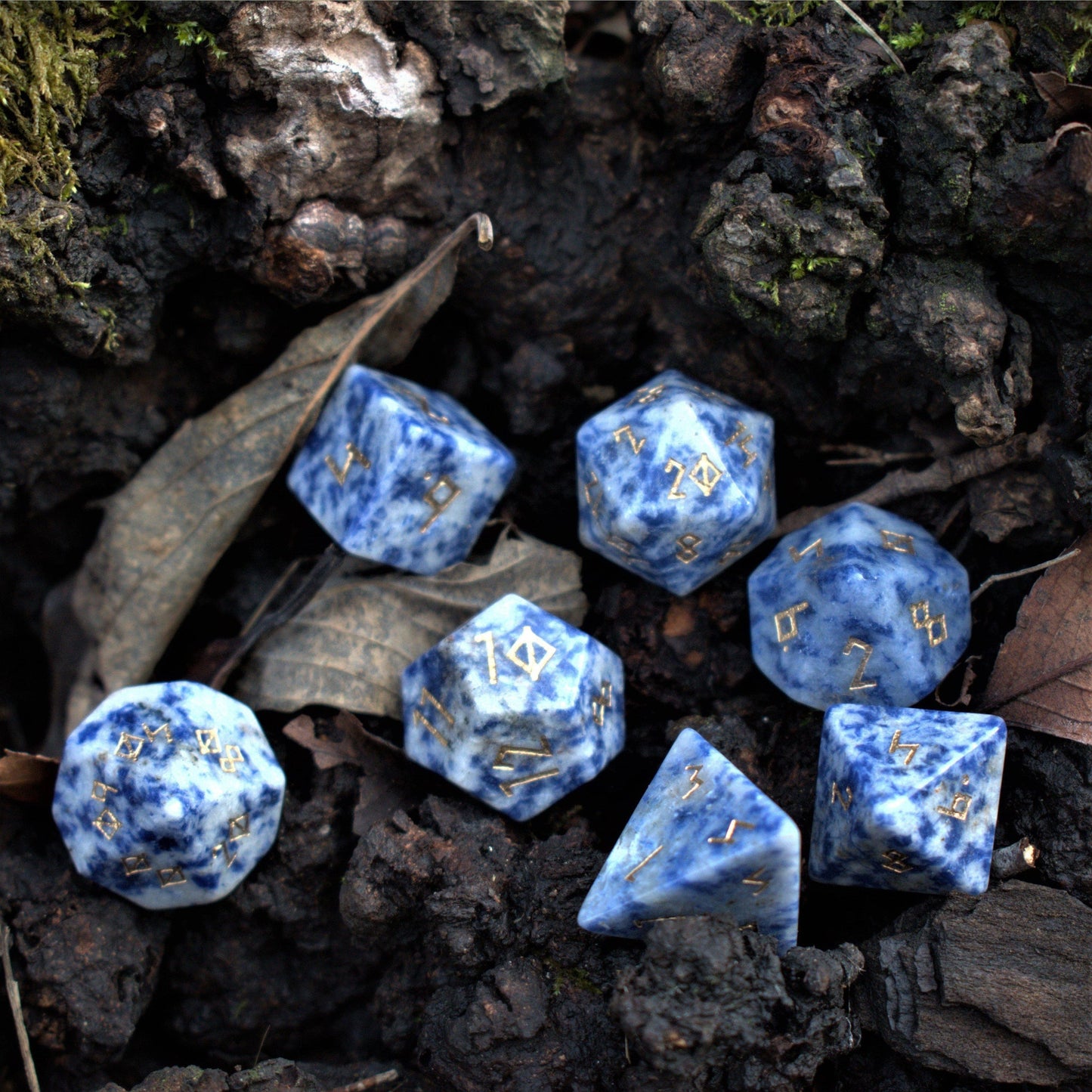 Sodalite Stone Dice Set