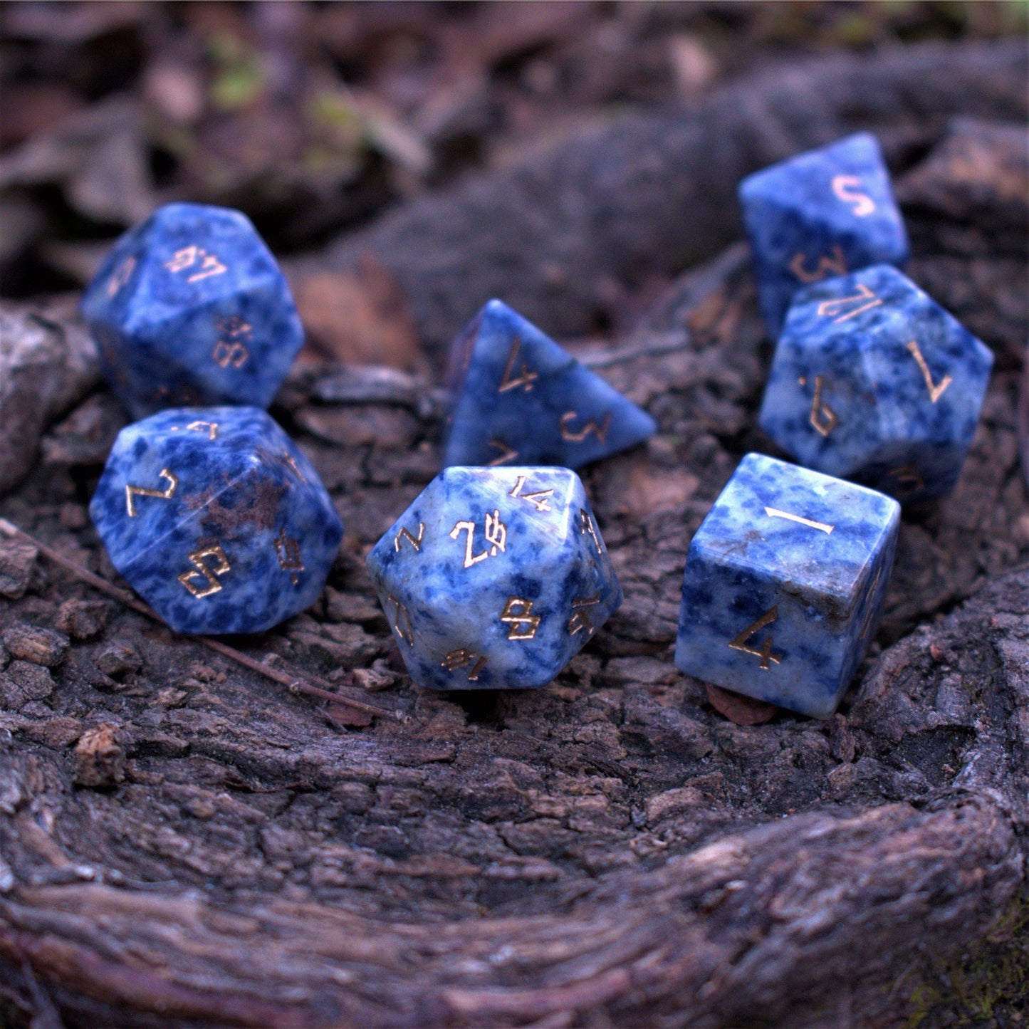 Sodalite Stone Dice Set