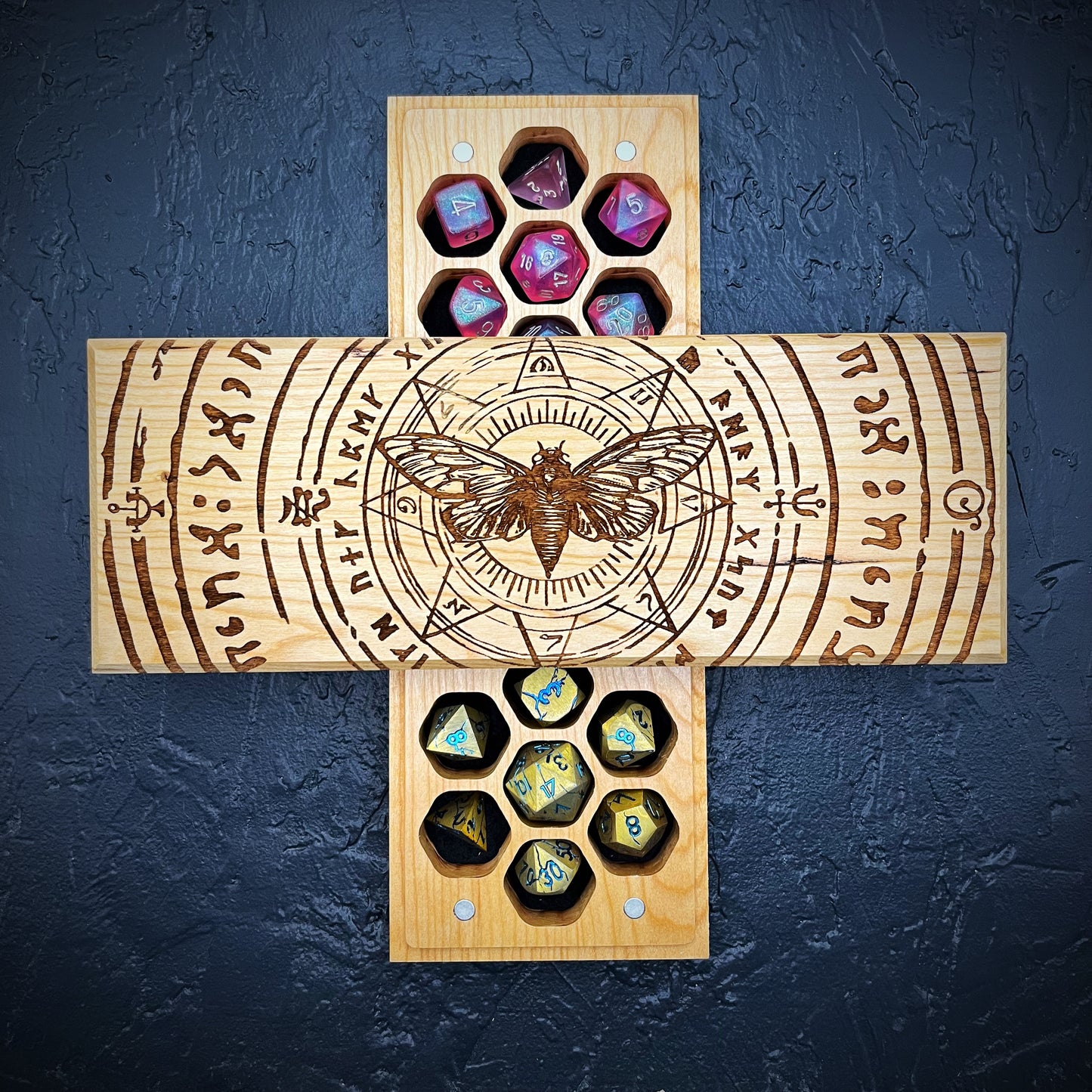 Cicada Summoning Circle Engraved Dual Hex Hero Vault