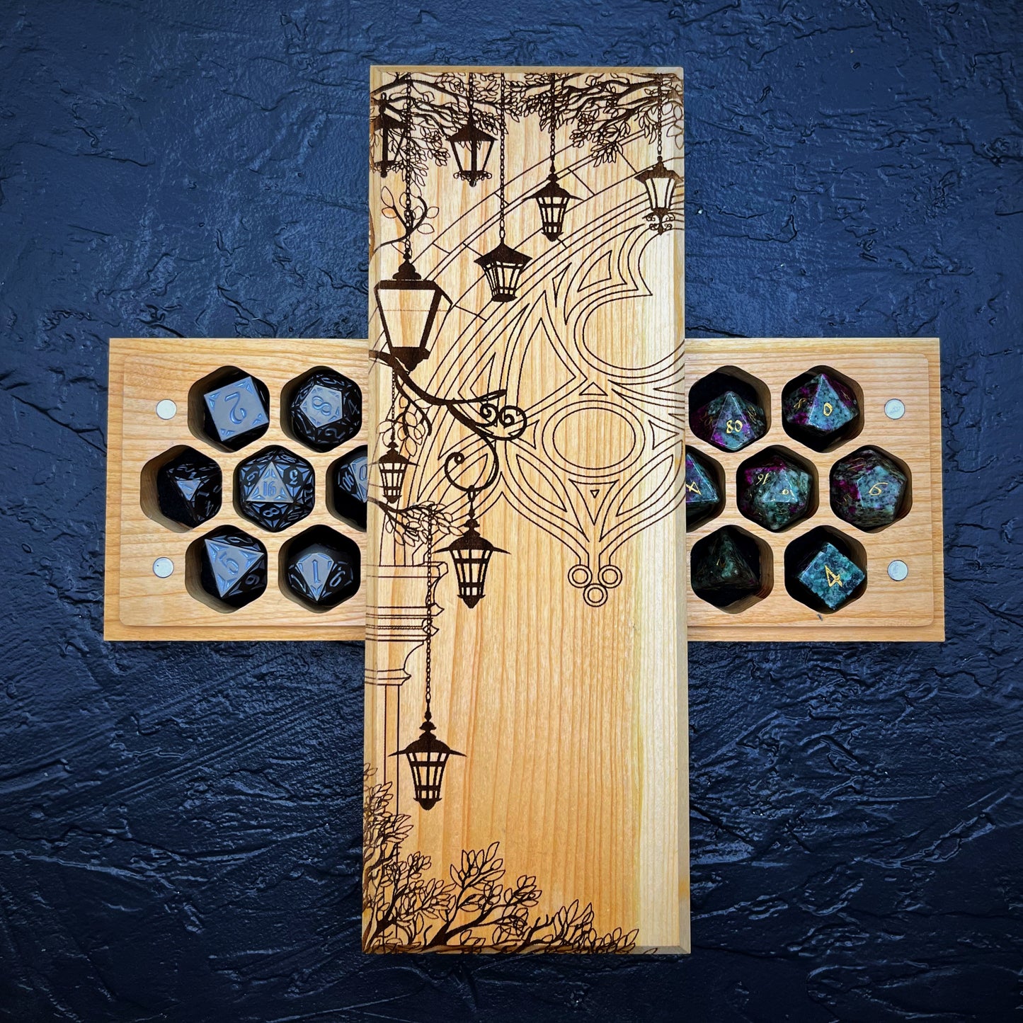 Hanging Lanterns Engraved Dual Hex Hero Vault