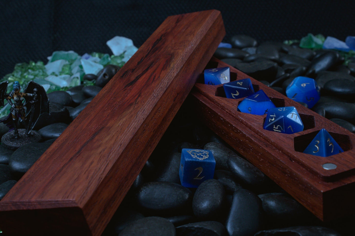 Moon and Runes Engraved Council of 7 Dice Vault