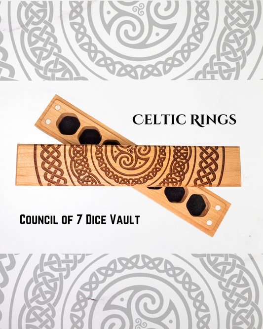 Celtic Rings | Engraved Council of 7 Dice Vault