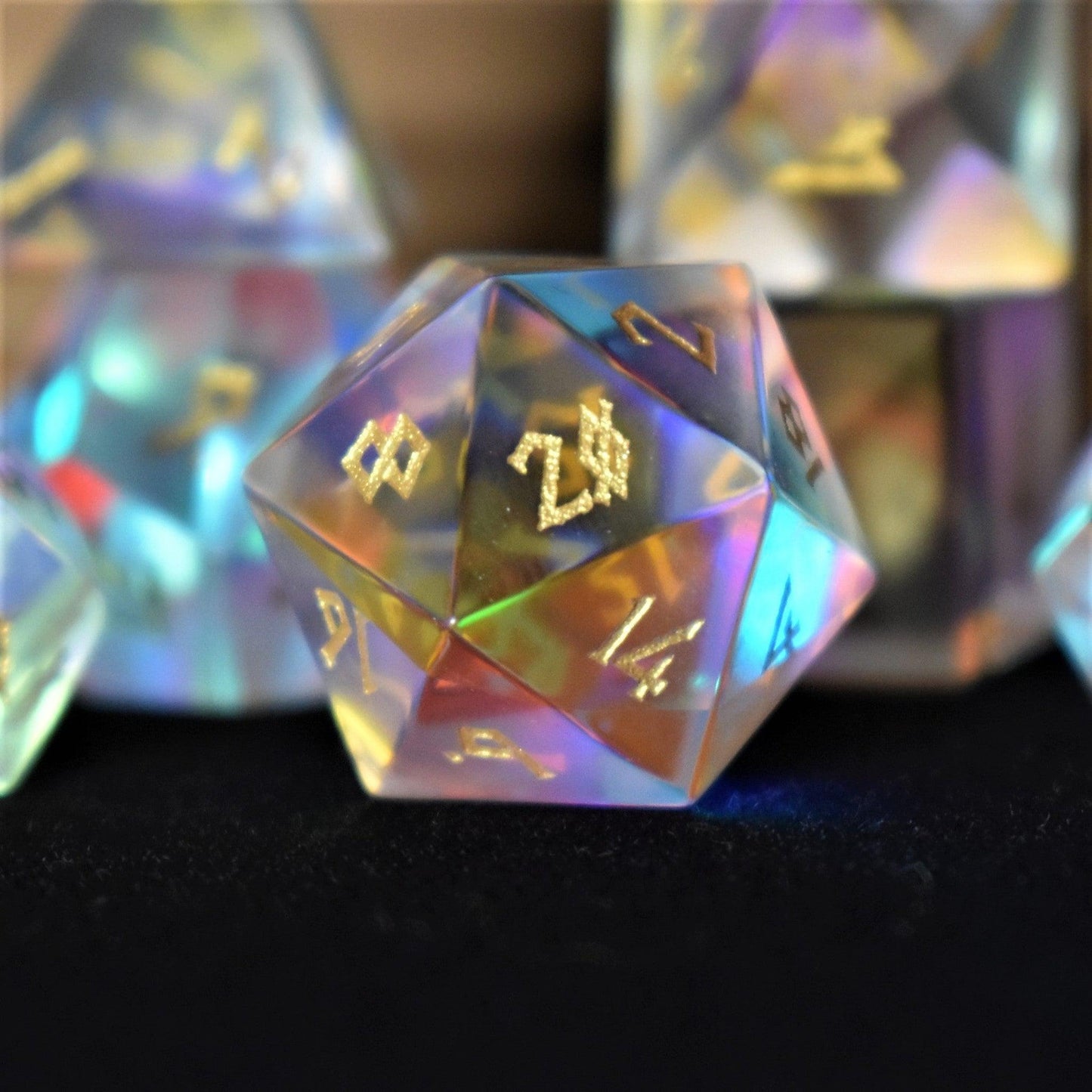 Elder Runes Prism Glass Dice Set