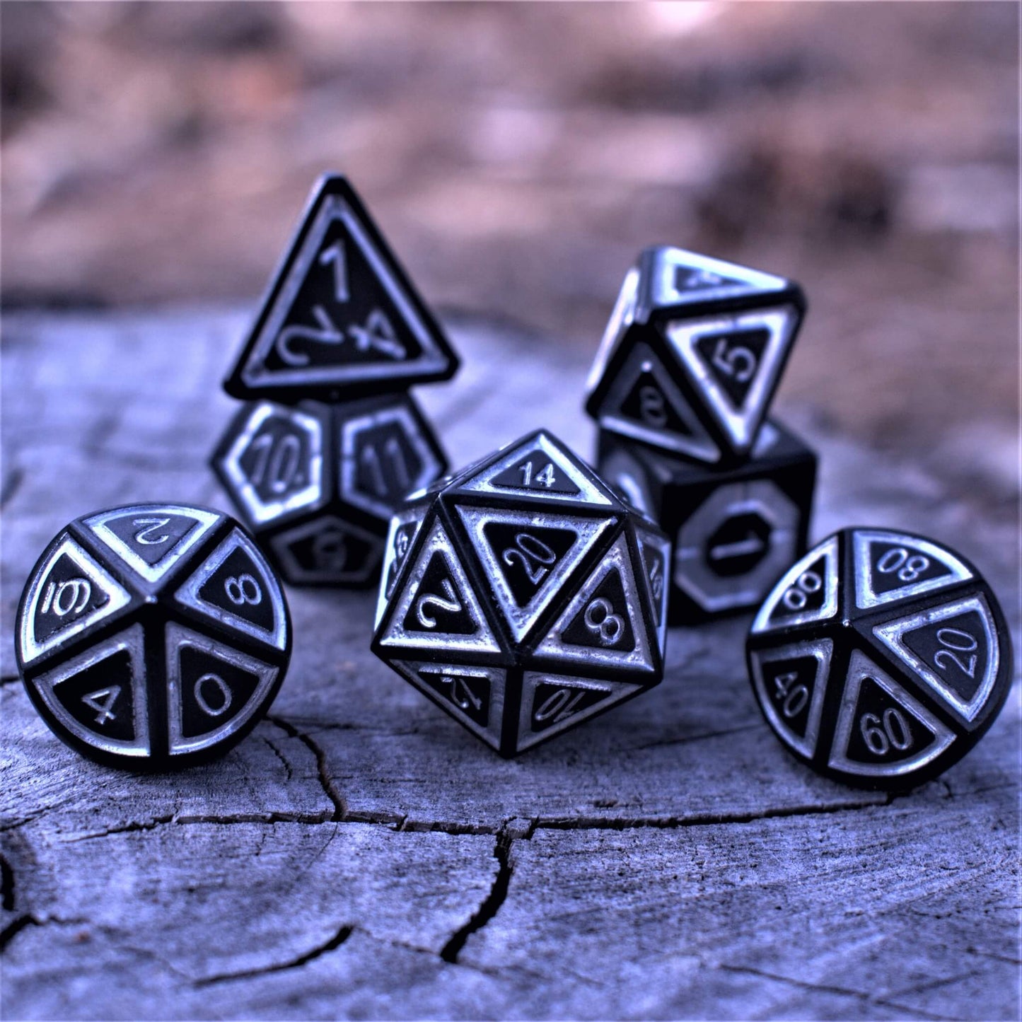 Cleric's Domain Ice And Shadow Metal Dice Set