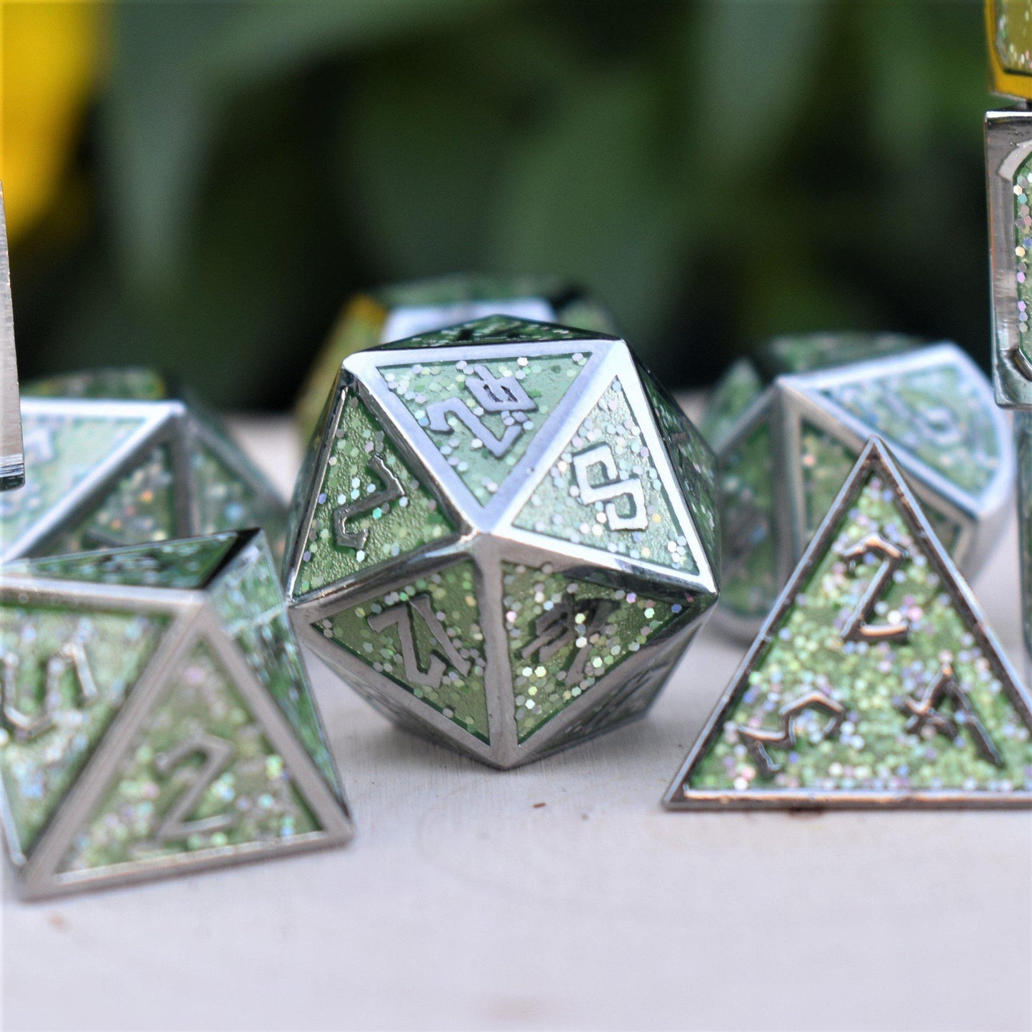 Elder Runes Fairie's Meadow Metal Dice Set