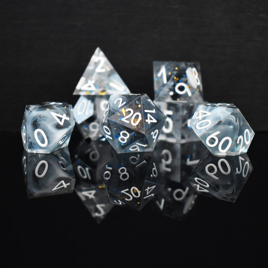 Holy Aura Sharp-Edged Resin Dice Set