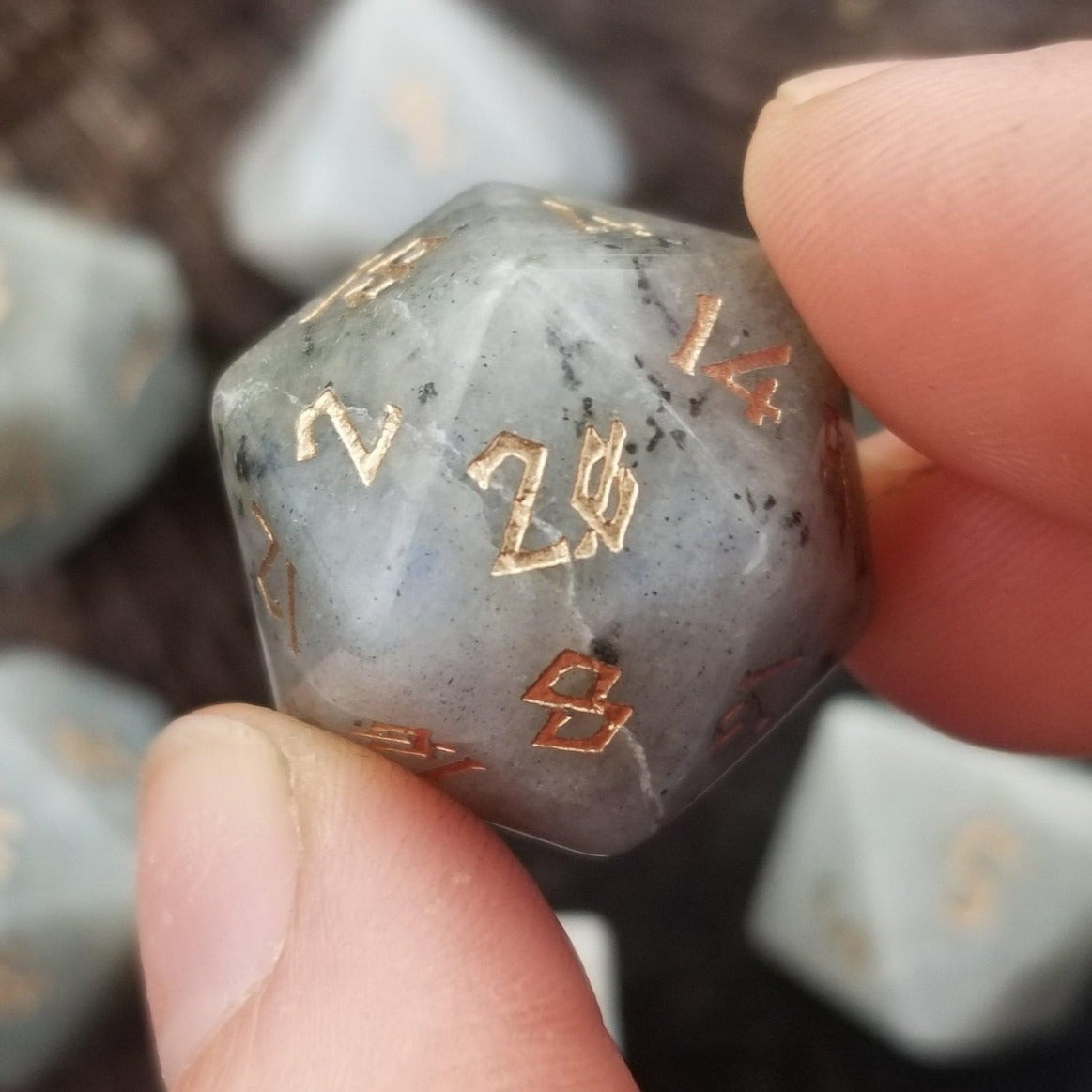 Labradorite hot sale dice set